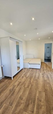 Möblierte 1-Zimmer-Wohnung (Erstbezug) mit Gartenzugang (Strom, Internet, Heizung inklusive)