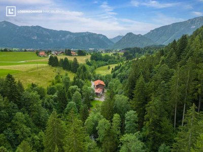 Weitläufiges Anwesen in Inzell. Die ideale Basis für naturnahe Lebenskonzepte.