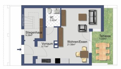 Dreizimmer Maisonette mit Balkon ab August in Franking - Heizung inklusive