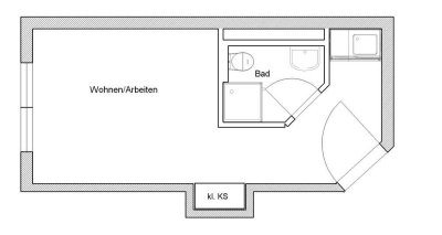 FÜR STUDENTEN/ Pendler: Apartment im EG mit Pantryküche & Duschbad.