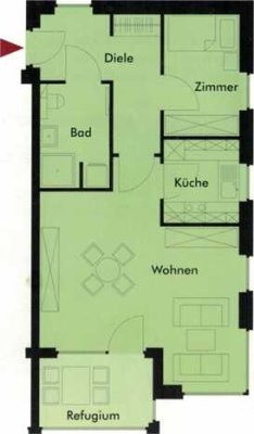 Geschmackvolle, barrierefreie, helle 2 Zimmer-Wohnung zu vermieten