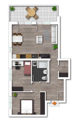 Neubau: Lichtdurchflutete 3-Zimmer-Wohnung mit Balkon im 2.OG