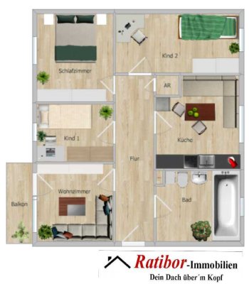 Gepflegte 4 Zimmerwohnung in  begehrter Wohnlage in Roth-West