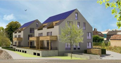 zentral und modern - Neubau Maisonette-Wohnung mit Galerie und Dach-Loggia in sehr zentraler Lage