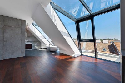 Dachgeschoss-Maisonette mit Traumterrasse &amp; Weitblick beim Aumannplatz