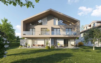 ROHBAUFERTIGSTELLUNG: großzügige Design Chalet-Häuser an der Loisach
