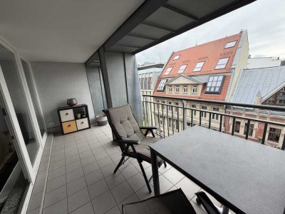 Über den Dächern von Leipzig! Altersgerechte Wohnung im 7. OG, zentral und ruhig, mit TG-Stellplatz