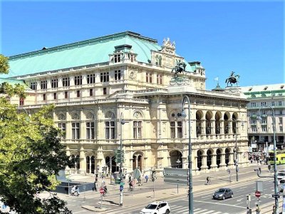 GENERALSANIERT, STAATSOPER-NÄHE, Erstbezug, klimatisiertes 174 m2 Dachgeschoss, 3 Zimmer, Extraküche, 2 Bäder, Terrasse, Opernring