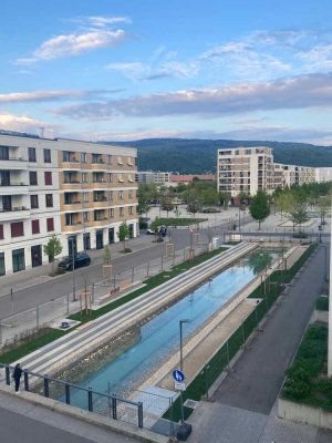 Top Lage - Bahnstadt, Heidelberg :   Aussicht, Anbindung,  2-Zi-Whg + Loggia