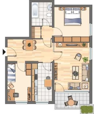 3-Zimmer-Wohnung in Kamen Methler - gr. Dusche - Balkon