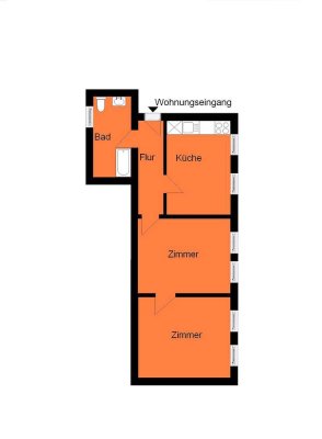 2 Zimmerwohnung mit großer Wohnküche