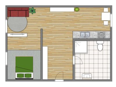 Gemütliche 1-Raum-EG-Wohnung in Burg