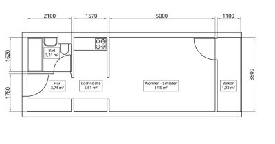 PROVISIONSFREI: Vermietete 1-Zimmer-Wohnung mit Entwicklungspotenzial