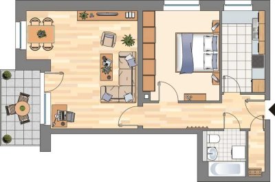 Demnächst frei! 2-Zimmer-Wohnung in Flensburg Mürwik