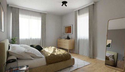 Große Wohnung mit Badewanne und bodengleicher Dusche
