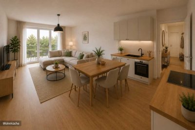 Stilvoll kernsaniert mit neuer Wohnküche – moderne 3-Zimmer-Wohnung mit Balkon
