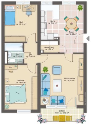 Stilvolle 3-Zimmer-Wohnung mit gehobener Innenausstattung mit EBK in Grafing bei München