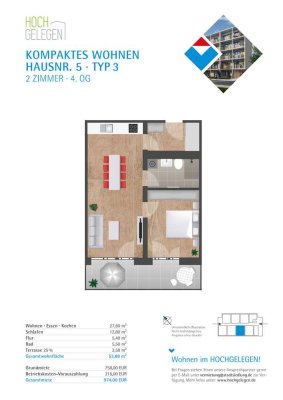 Neues Wohnen erleben! Moderne 2 Zimmerwohnung mit Einbauküche in Holzbauweise!