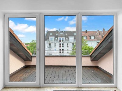 Zwischen Zabo und Zeltner Schloss: Helle 3-Zimmer-DG-Wohnung mit Süd-West-Loggia