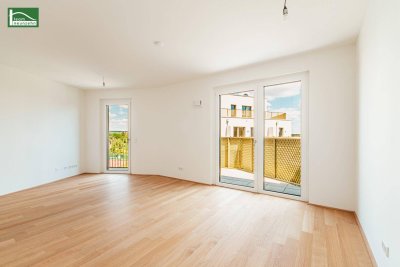 Endlich Platz im provisionsfreien Erstbezug - geräumige 2.Zimmer mit Balkon, Geothermie, Fussbodentemperierung, tlw. Raumhöhe 2,60m!