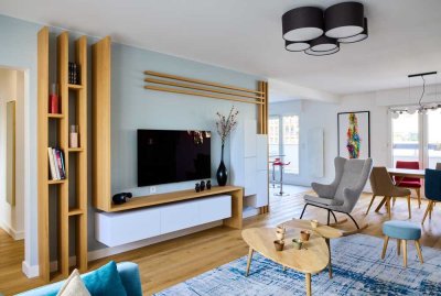 Frisch renovierte möblierte 4-Zimmer-Wohnung mit Garten, Garage, Pool & Sauna
