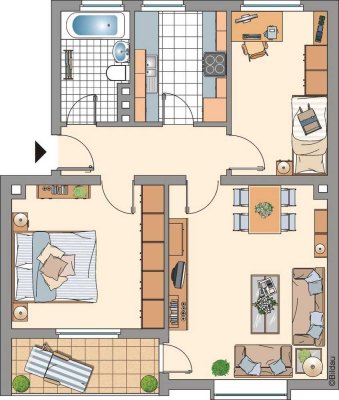 Wohnen im Erdgeschoss, 3,5 Zimmer mit Balkon