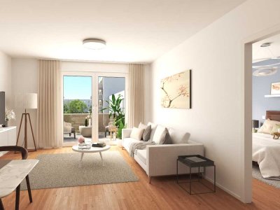 Bezugsfertig Q1 2024! 2-Zimmer-Wohnung mit homeway System und Balkon in lebendiger Umgebung