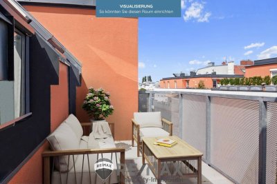 "Dachgeschoss | Balkon | Garage | Dachterrasse mit Blick auf Hausberge!"
