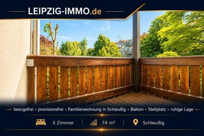 Eigennutzer aufgepasst:  Schleußig * BEZUGSFREI *  PROVISIONSFREI * 3-Raum-ETW * Balkon * Stuck * St