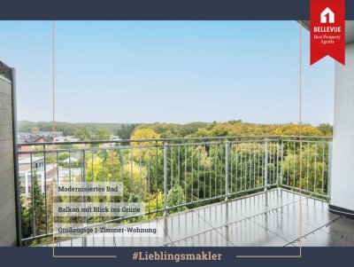 Modernisierte 1-Zimmer-Wohnung im 7.OG mit Balkon & Weitblick ins Grüne