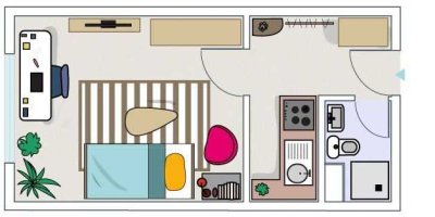Möblierte & sanierte 1- Zimmer Wohnung im Erdgeschoss - 0107 - Woldegker Straße 30