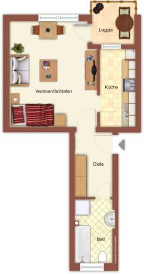Demnächst frei! 1-Zimmer-Wohnung in Mönchengladbach Hermges - Mit WBS ab 50