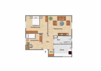 Modernisierte 3 Zimmerwohnung in Freisenbruch