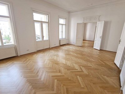 MÖLLWALDPLATZ, U1-Nähe, 133 m2 Altbau mit Loggia, 3 Zimmer, Extraküche, Wannenbad, Parketten, 1. Liftstock