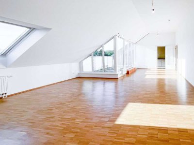 Renovierte Dachterrassenwohnung mit neuer Einbauküche.