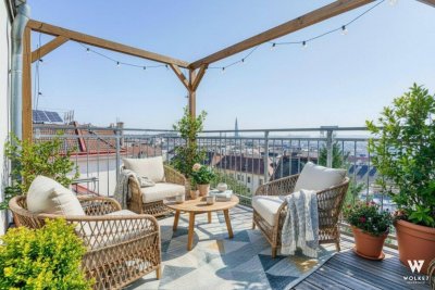Großzügige Dachgeschosswohnung in Bestlage mit drei Terrassen und Fernblick über den Süden - Nähe Haus des Meeres | U3 Neubaugasse