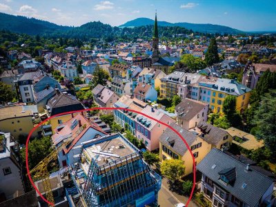 Penthouse-Whg FR-Wiehre großer Dachgarten Loggien Balkone Panoramablick, 208qm WF, *EIGENER AUFZUG*
