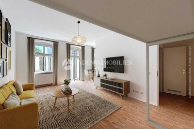 Kompakte 1-Zi. Altbauwohnung, Balkon + Einbauküche nahe Samariterplatz. Top Lage in Friedrichshain!