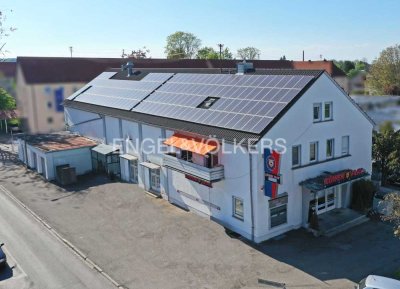 Große Gewerbeeinheit in erstklassiger Lage im Zentrum von Illertissen mit Mietwohnungen und Büros
