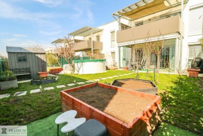 Helle Neubau-Gartenwohnung mit großem Garten und zwei Parkplätzen in Lanzendorf