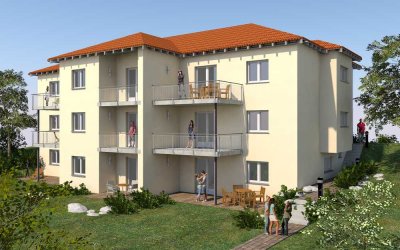 Barrierefreie und traumhaft gelegene 2-Zimmer-Wohnung im OG mit kleinem Gartenanteil