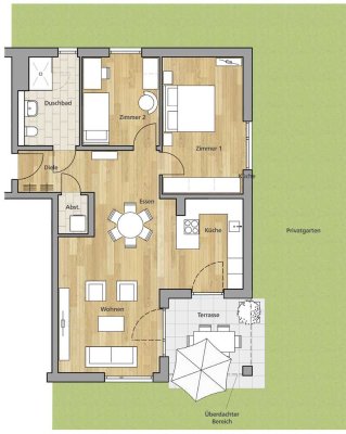 Große 3 Zimmer Eigentumswohnung mit Garten - Neubau in Achern