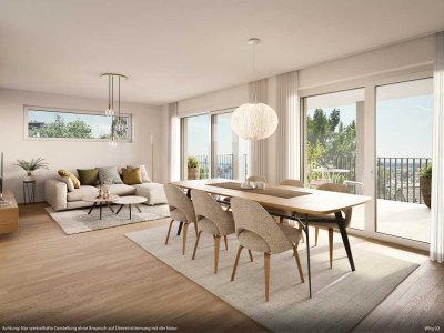 Stilvolles Wohnen mit fantastischem Ausblick -  4-Zimmer-Erdgeschosswohnung mit Terrasse und Garten