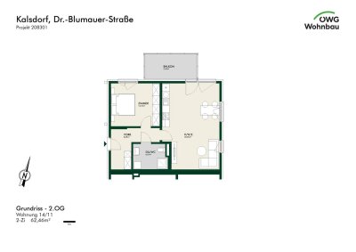 Kalsdorf Bau 3 - geförderte Miete - 2 Zimmer