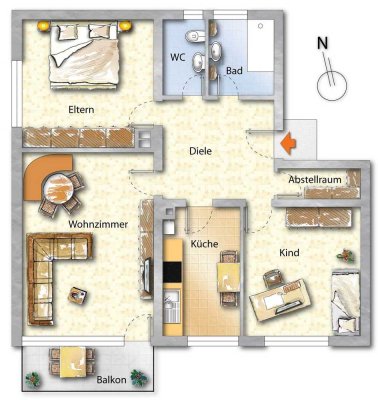 Schöne 3-Zimmer-Wohnung in Marienheide