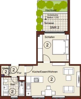 Wunderschöne 2-Raum Whg. im ZENTRUM-SÜD mit Terrasse/ Aufzug / FHZ /Tageslicht-Bad !!WE 02**