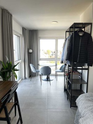 Helle, vollmöblierte 1-Zimmer-Neubauwohnung – Rundum sorglos Paket in Eching