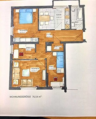 Isernhagen N B helle 3,5 Zi- Wohnung
