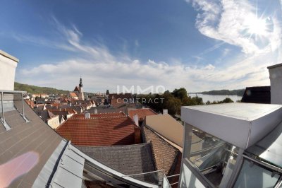 88,46qm Panorama-Dachterrassenwohnung in Stein, Donaublick, Lift, DPU-fußläufig