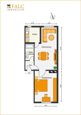 Exklusive, gepflegte 2-Zimmer-Wohnung mit Einbauküche in Duisburg Nähe Uni (Kaltmiete 550€!)!